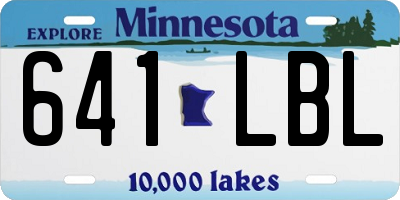 MN license plate 641LBL