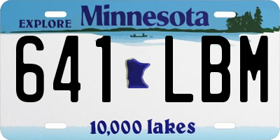 MN license plate 641LBM