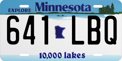 MN license plate 641LBQ