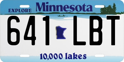 MN license plate 641LBT