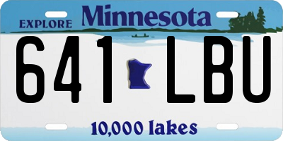 MN license plate 641LBU