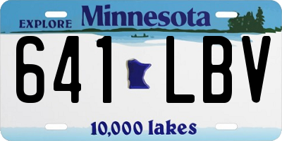 MN license plate 641LBV