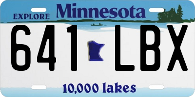 MN license plate 641LBX