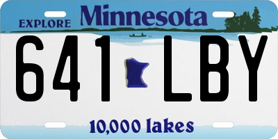 MN license plate 641LBY