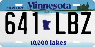 MN license plate 641LBZ
