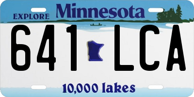 MN license plate 641LCA