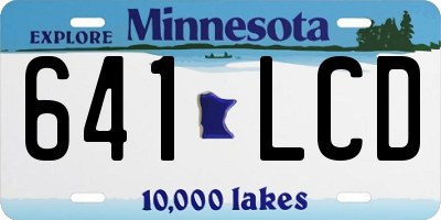 MN license plate 641LCD