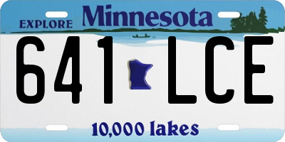 MN license plate 641LCE