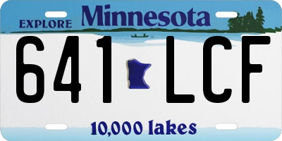 MN license plate 641LCF