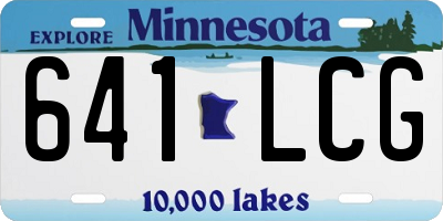 MN license plate 641LCG