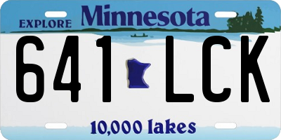 MN license plate 641LCK