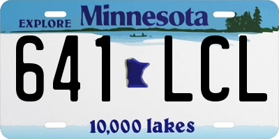 MN license plate 641LCL