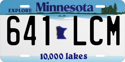 MN license plate 641LCM
