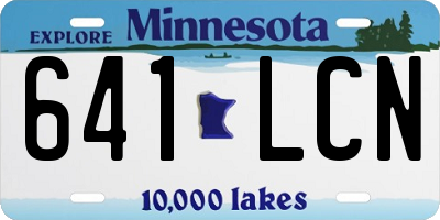 MN license plate 641LCN