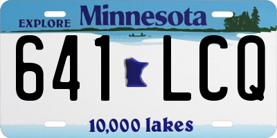 MN license plate 641LCQ