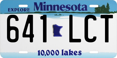 MN license plate 641LCT