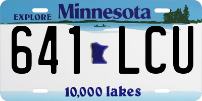 MN license plate 641LCU