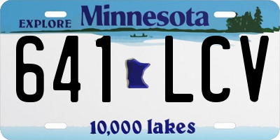 MN license plate 641LCV