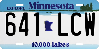 MN license plate 641LCW