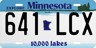 MN license plate 641LCX