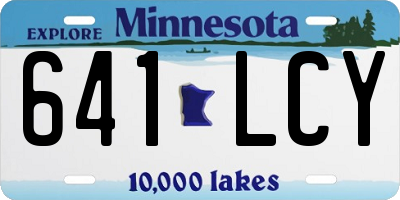 MN license plate 641LCY