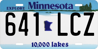 MN license plate 641LCZ