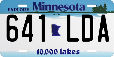 MN license plate 641LDA