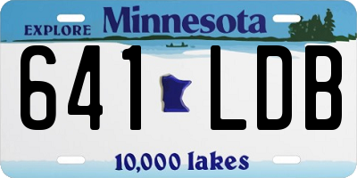 MN license plate 641LDB
