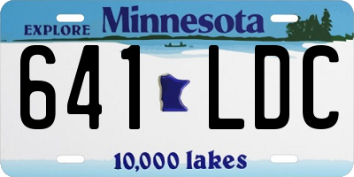 MN license plate 641LDC