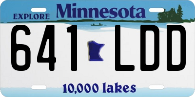 MN license plate 641LDD