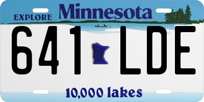 MN license plate 641LDE