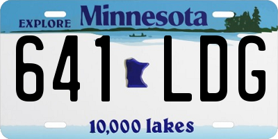 MN license plate 641LDG