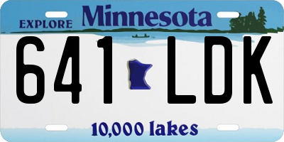 MN license plate 641LDK