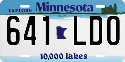 MN license plate 641LDO