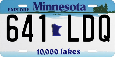 MN license plate 641LDQ