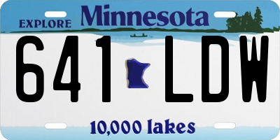 MN license plate 641LDW