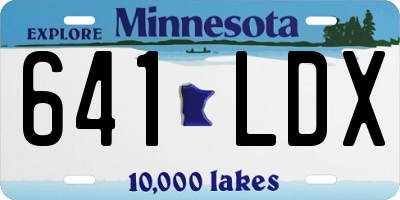 MN license plate 641LDX