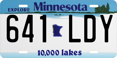 MN license plate 641LDY