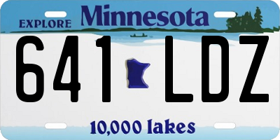 MN license plate 641LDZ