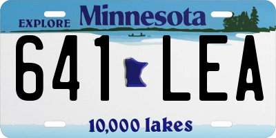 MN license plate 641LEA