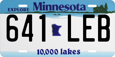 MN license plate 641LEB