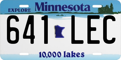 MN license plate 641LEC