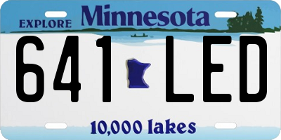 MN license plate 641LED