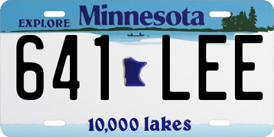 MN license plate 641LEE