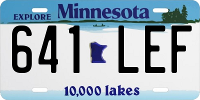 MN license plate 641LEF