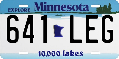 MN license plate 641LEG