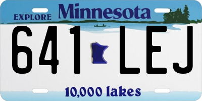 MN license plate 641LEJ
