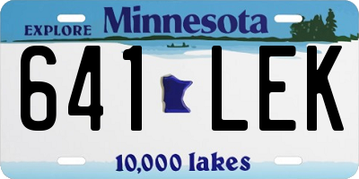 MN license plate 641LEK