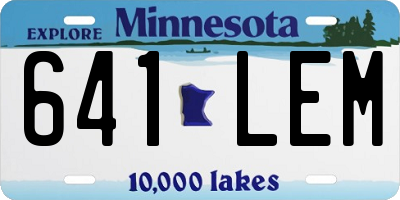 MN license plate 641LEM