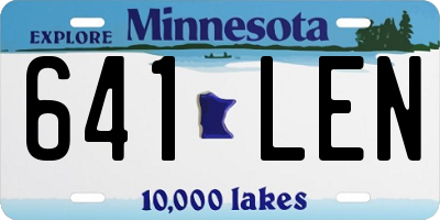 MN license plate 641LEN
